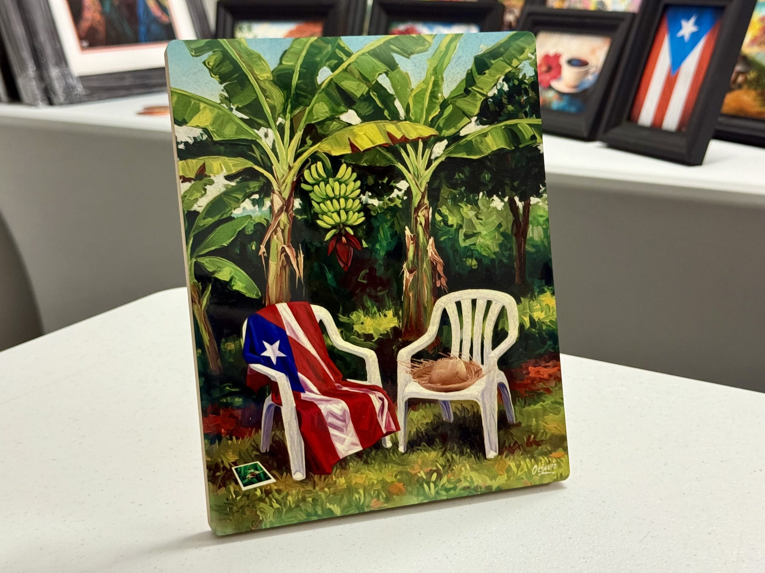 Debí haber pintado más (DHPM) Arte (Cerámica 8"x10" Glossy sobre madera) - Octavio (Inspirado por DTMF de Bad Bunny)