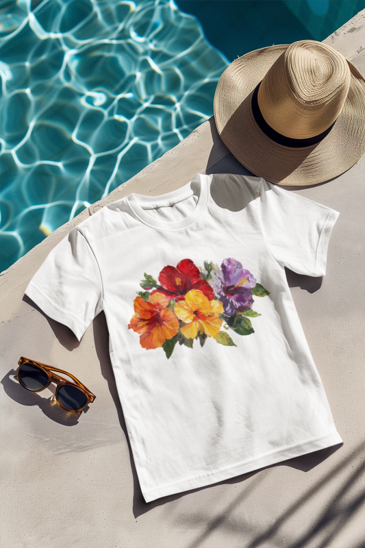 Camiseta T-Shirt de Amapolas de Colores