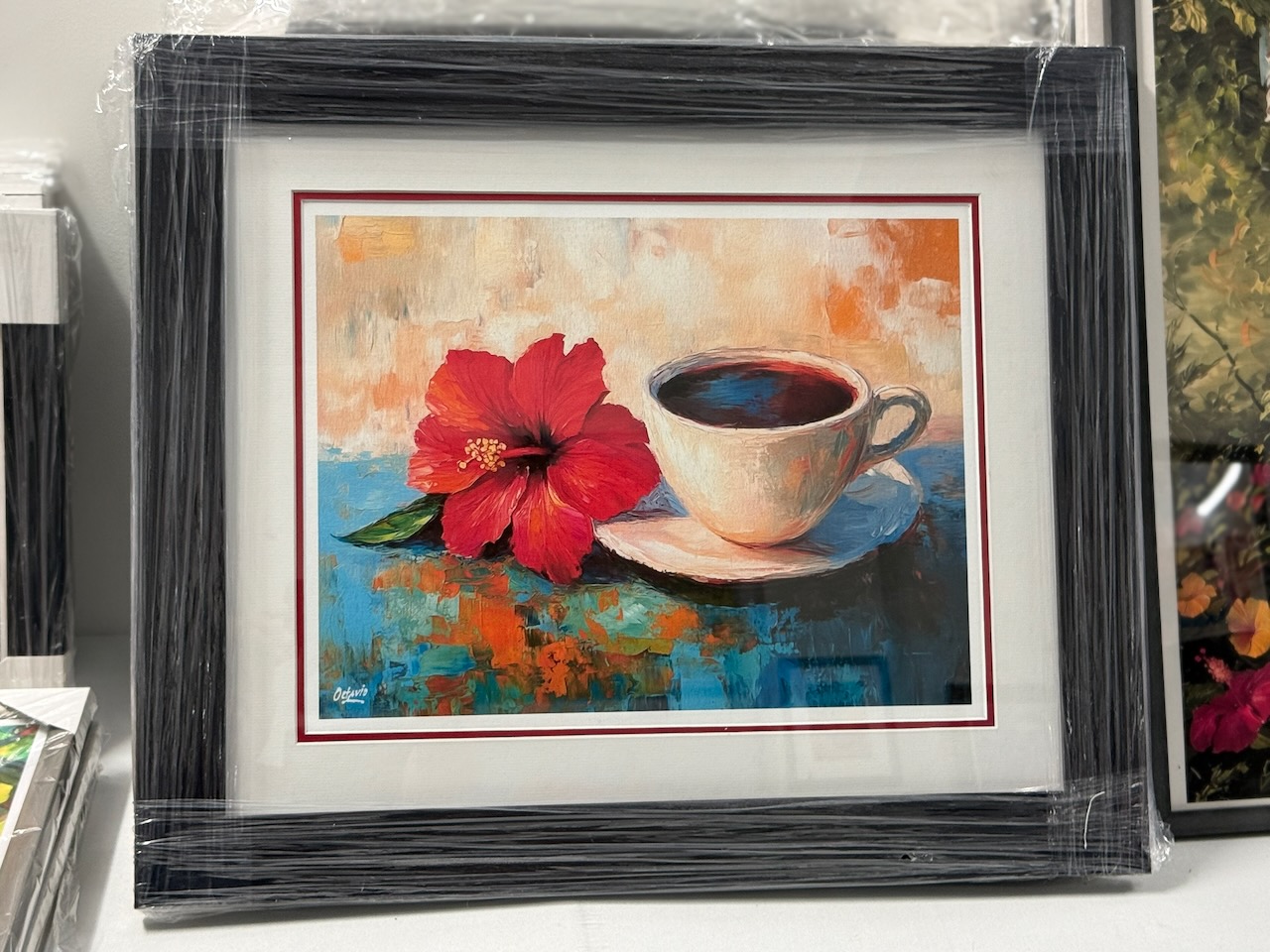 PR-708 Taza de Café con Amapola -20x24 - Octavio Art Studio