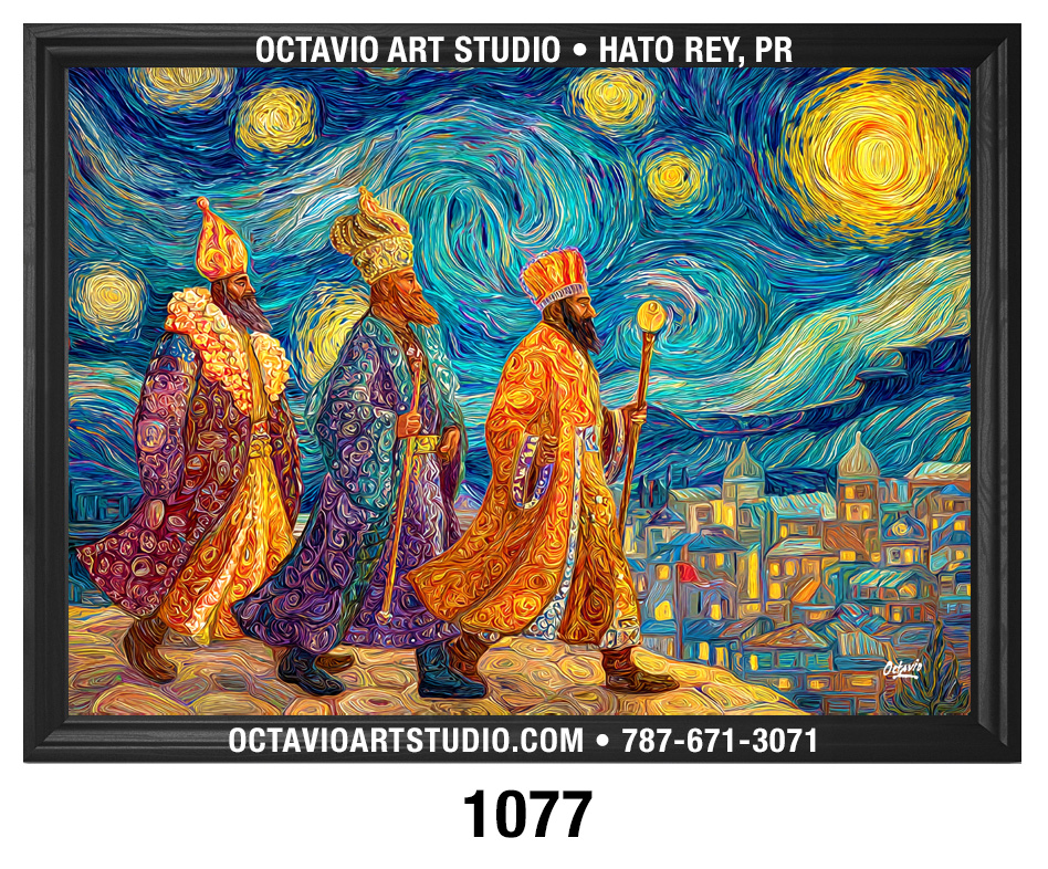 PR-1077 Reyes Magos a Belén estilo Van Gogh
