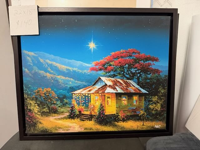 PR-1068B Navidad Boricua Casita Con Flamboyán Y Estrella