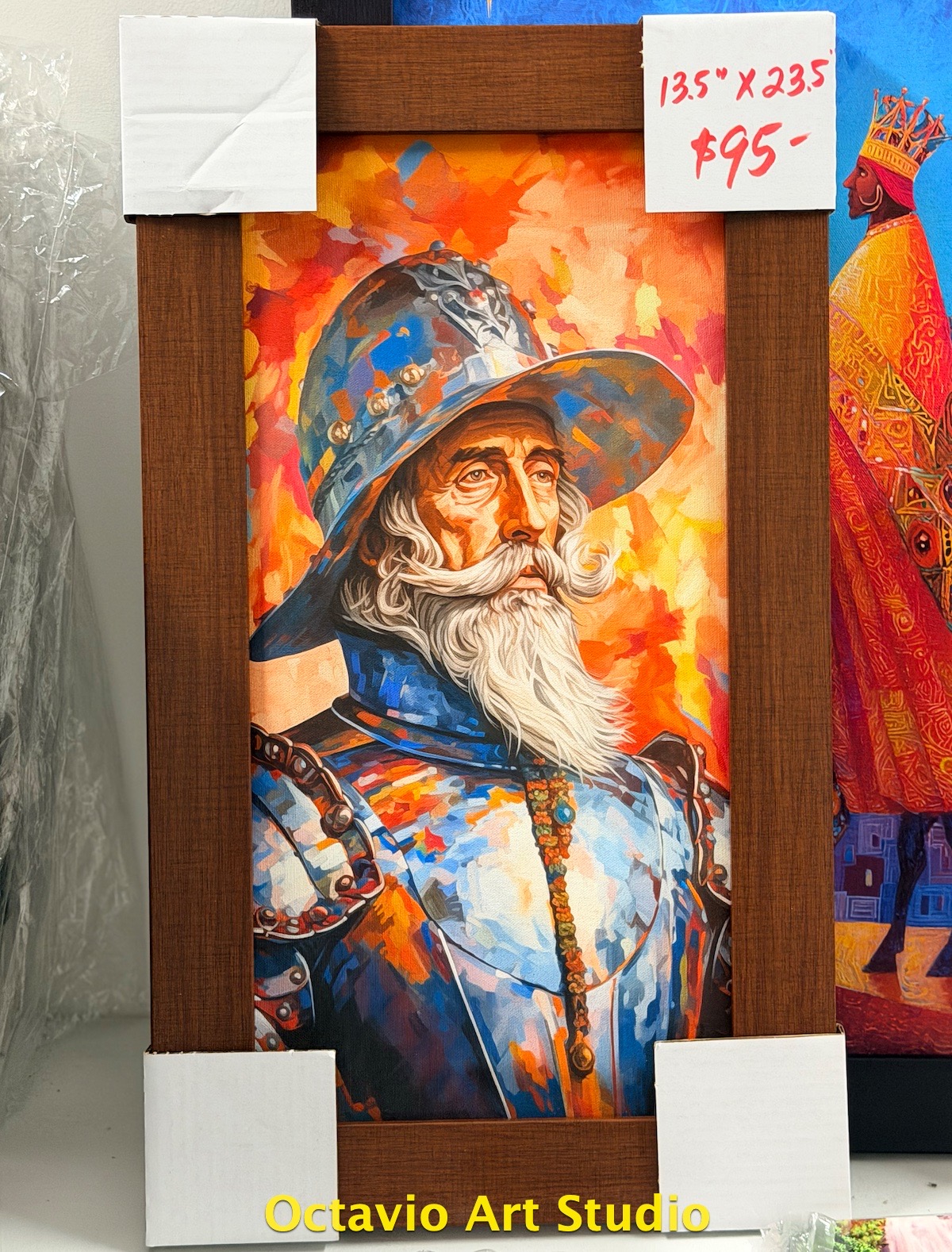 G-130 Perfil de Don Quijote de la Mancha II - Enmarcado Profesional 13.5x23.5"