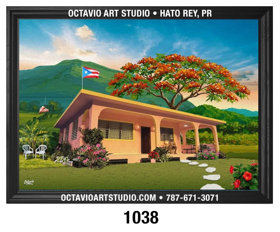 PR-1038 Casita de Bad Bunny Arte (Giclée sobre tela) - Octavio (Inspirado por DTMF de Bad Bunny)