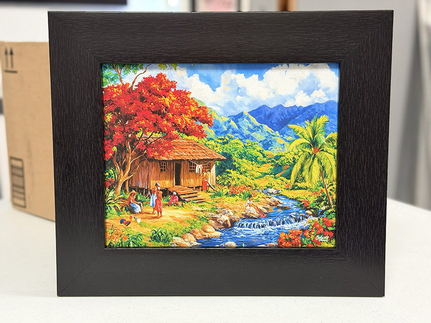 PR-919 Lavanderas Del Río – Tamaño 11x13" con enmarcado profesional color wengue
